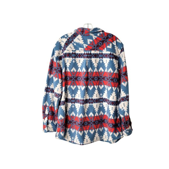 Wrangler Wrancher Women's XL Southwestern Aztec Print Fleece Button-Up Shirt Sch - Picture 2 of 3